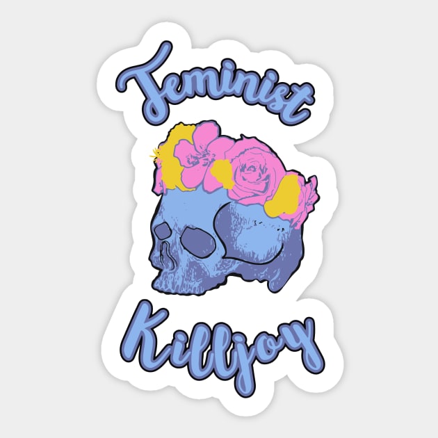 Feminist Killjoy Floral Skull Print Sticker by annaleebeer